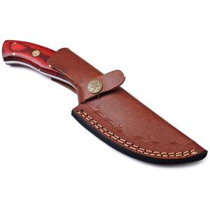 Cuchillo desollador de acero de Damasco personalizado hecho a mano con Funda de cuero servicio OEM profesional para uso en cocina - Product Image 4