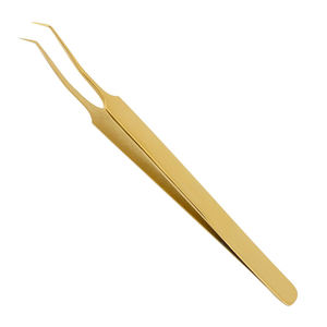 Pinzas para Pestañas de Color Dorado, Mango Antideslizante, Punta Puntiaguda, Pinzas para Extensión de Pestañas para Uso en Casa y en Salón - Product Image 2