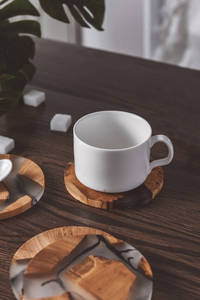Walnut <b>Coasters</b> Gohobi Classic Round Wood and Resin <b>Coasters</b> Unique Handmade <b>Drink</b> <b>Coasters</b> with Natural Wood Grain and Epoxy - Product Image 5