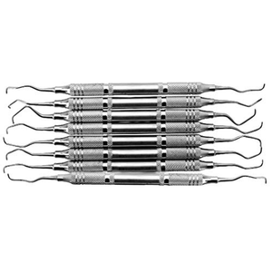 ชุดเครื่องมือขูดหินปูนเกรซี่ 8 ชิ้น แบบสองด้าน ทำจากสแตนเลส ใช้ซ้ำได้ สำหรับงานทันตกรรมและสัตวแพทย์ ระดับมืออาชีพ - Product Image 3