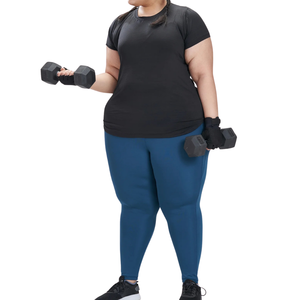 Tops Deportivos Ligeros de Yoga de Talla Grande, Manga Corta, Elásticos, Ropa Deportiva Activa para Entrenamiento, Gimnasio, Fitness, para Mujer - Product Image 3