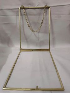 High Quality Brass and <b>Glass</b> <b>Photo</b> <b>Frame</b> Handcrafted Golden Decorative Wall Hanging for Export Metal Material - Product Image 3