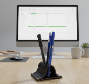 Porte-stylo en cuir véritable pour bureau, étui pour stylo plume de direction, porte-crayon de bureau, support pour stylo plume, cadeaux personnalisés - Product Image 2