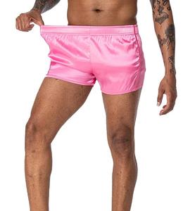 Nouveaux hommes confortables à séchage rapide plage rose couleur soyeux Shorts soie maillot de bain avec cordon élastique taille respirant - Product Image 2