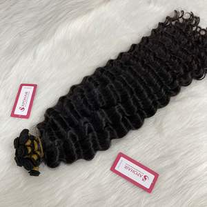 ผมดิบแบบบราซิลเลียนผมหยิกหยักลึกผ้าทอมือจากโรงงาน # 1B สีธรรมชาติ vietnames ผมมนุษย์ - Product Image 1