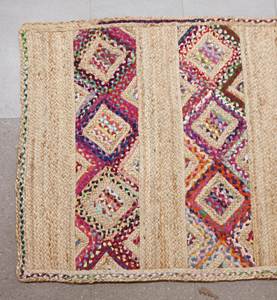 Elegante Multicolor Estilo Persa Abstracto Ecológico Yute Área Alfombras Durable Trenzado Reversible Lavable Antideslizante Conjunto - Product Image 3