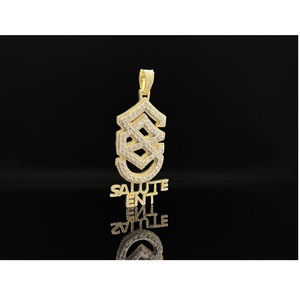 Élégant pendentif hip hop en moissanite plaqué or avec couverture complète en diamant Design personnalisé pour hommes et femmes - Product Image 1