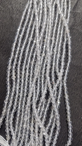 Belle pierre précieuse en cristal blanc naturel à facettes 3mm perles rondes en vrac 12 \ "1/10 ligne brin avec couleur blanche - Product Image 5