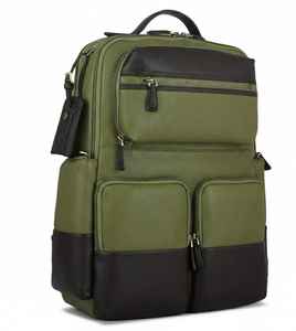 Sac à dos en cuir bicolore vert olive et marron de qualité supérieure, sac à dos vintage pour homme, grand sac pour ordinateur portable, sac de voyage, sac de bureau, sac de jour, USA - Product Image 1