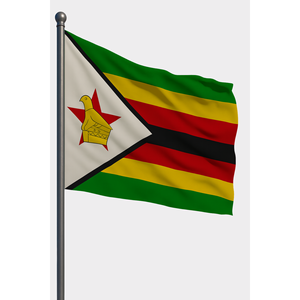 Drapeau extérieur du Zimbabwe avec logo personnalisé, impression numérique sur nylon et soie, mât en aluminium - Product Image 1