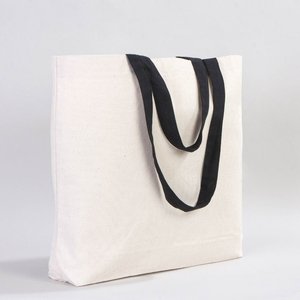 Bolsa de Playa de Lona de Algodón de 10 oz con Asas Negras 19 x 16 x 4 (48 x 41 x 10 cm) - Tamaño Mediano, Impresión por Transferencia de Calor con Letras de Puntos - Product Image 3