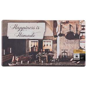 Tappetino da Cucina Moderno Anti-Invecchiamento 'Happiness' con Motivo Innovativo, Lavabile in PVC e Poliestere - 2 Misure! Per Cucina e Bagno - Product Image 2