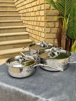 Casseroles de cuisine Ruffoni modernes, faites à la main, en aluminium écologique, compatibles gaz et induction, avec couvercle en aluminium