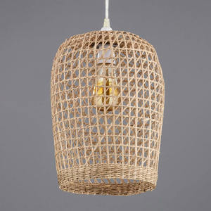 Lustre de luxe élégant pendentifs en paille naturelle lustres en jonc de mer faits à la main abat-jour à bas prix - Product Image 1
