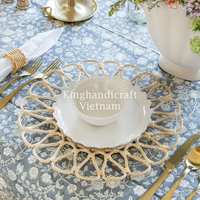 Napperons en rotin faits à la main écologiques pour table à manger | Tapis de table tissés naturels pour décor de cuisine et utilisation au restaurant