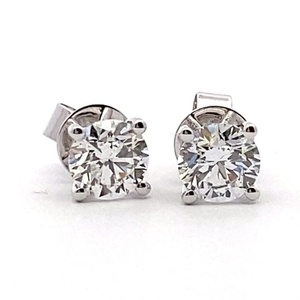 14K oro blanco mujeres 2ct Lab Grown Diamond Stud pendientes D VS1 IGI certificado 4 puntas ajuste boda lujo uso diario fino - Product Image 3