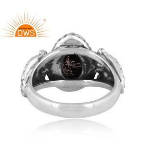 Latest Design Oxidized 925 Sterling <b>Silver</b> Natural Rainbow Moon Stone Gemstone <b>Statement</b> <b>Ring</b> Custom Jewelry Manufacturer - Product Image 4