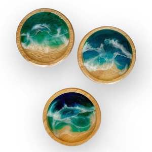 Cuencos de Madera Modernos de Lujo, Pulidos a Mano, Ecológicos, Duraderos, Redondos, para Servir Ensaladas, Recubiertos de Papel, Decorativos para Fiestas - Product Image 5