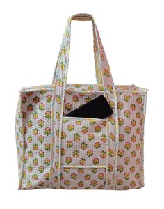 กระเป๋าผ้าคอตตอนทรงดัฟเฟิลกระเป๋าสะพายไหล่มีซิปกระเป๋าโท้ทพิมพ์ลาย - Product Image 1