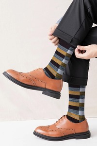 Crew <b>Socks</b> <b>Black</b> Cool Breathable Casual <b>Socks</b> for men Men Dress <b>Socks</b> stripe Plus Size High Quality Combed Cotton - Product Image 2