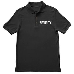 Polo unisex de guardia de seguridad personalizada, uniforme de manga corta, detección de aguja de impresión en la parte delantera y trasera para eventos de verano - Product Image 1