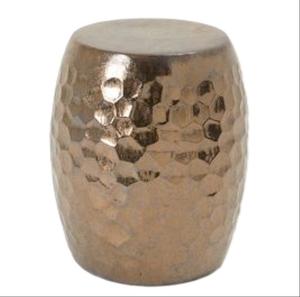 Mesa auxiliar de acento de tambor de aluminio con acabado dorado de lujo con tapa de mármol para sala de estar decoración del hogar café y mesa auxiliar - Product Image 1