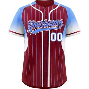 Jersey de béisbol y softbol para jóvenes de la serie Pro de secado rápido de EE. UU. Tejido de sarga de aparejos sublimados personalizados con botón de malla y bordado - Product Image 1