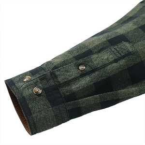 Camisas de Franela a Cuadros de Manga Larga de Lana para Hombre, Ropa de Franela Personalizada al por Mayor, Ropa de Calle para Hombre - Product Image 6