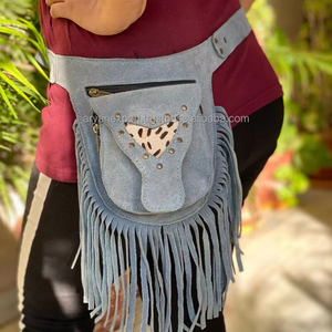 Ceintures à franges en cuir suédé pour femmes, pochette à la hanche, voyage multi-usages, ceintures de taille - Product Image 5