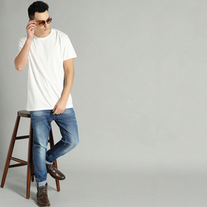 Wholesale Custom 100% Cotton <b>Men's</b> Slim Fit Tee <b>shirt</b> Longer drop <b>Curved</b> <b>Hem</b> Round Neck Muscle Fitness <b>Men</b> Gym <b>T</b> <b>shirt</b> - Product Image 5