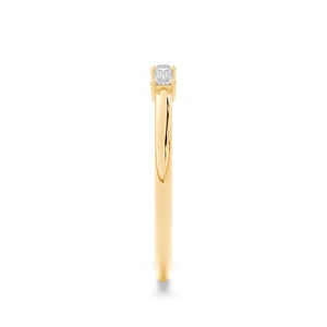 Anillo de diamante cultivado en laboratorio con corte de Baguette de oro sólido de 0,15 quilates 18K 14K letra O código Morse anillo inicial - Product Image 2