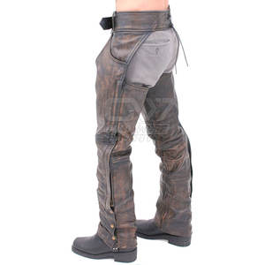 Dernière conception de chaps en cuir de haute qualité pour hommes utilisation en extérieur respirant en gros lavé chaps en cuir pour hommes - Product Image 3