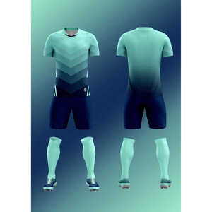 ชุดเล่นฟุตบอลผู้ใหญ่เสื้อเล่นฟุตบอลแฟชั่นระบายอากาศได้ดีลายทางไล่ระดับสี - Product Image 4