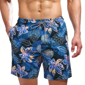 Pantalones cortos informales de algodón de cintura media para hombre, cintura alta, respetuosos con el medio ambiente, servicio OEM, pantalones cortos calientes con cordón, antiarrugas, estampado sólido - Product Image 2