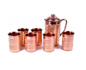 Jarra de cobre puro de calidad superior personalizada al por mayor OEM jarra de cobre potable para el hogar Hotel restaurante jarra de Cobre Indio - Product Image 2