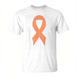 T-shirt arancione a maniche corte girocollo unisex per eventi di sensibilizzazione sulla violenza nei rapporti di fidanzamento tra adolescenti, stampata serigraficamente - Product Image 2