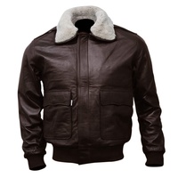 Blouson bombardier en cuir pour homme noir marron vestes en cuir sude pour homme avec col en fourrure véritable manteau en mousse veste tendance