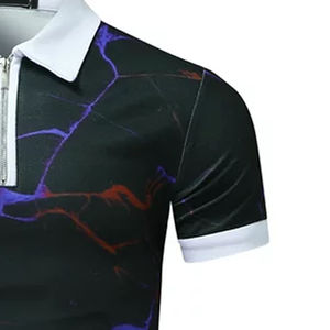 Golf pour hommes 100% coton de qualité supérieure pour polos Logo personnalisé T-shirts anti-rides à manches courtes motif imprimé fabriqué - Product Image 5
