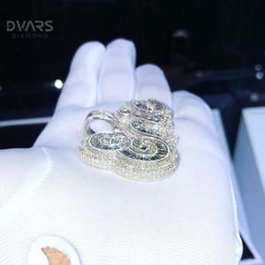 Colgante Personalizado de Lujo para Hombre, Chapado en Oro de Plata Esterlina 925, con Letra de Moissanita y Logotipo con Nombre, Estilo Rapper - Product Image 4