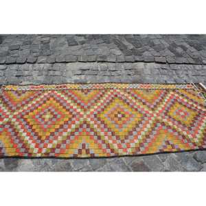 Alfombra turca étnica Vintage de 3x8 pies, lana Beige, área grande, diseño de retazos rectangular clásico, respaldo de látex para pasillo, alfombra para habitación - Product Image 4