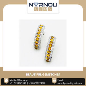 Nuevos pendientes de plata de ley 925 tachonados con citrino y circonita disponibles a un precio asequible - Product Image 3