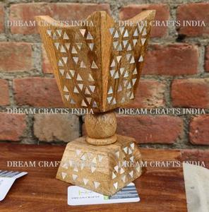 Brûle-encens en bois de manguier naturel durable avec incrustation de nacre, motif religieux arabe, ensemble cadeau de luxe, artisanat de rêve, Inde - Product Image 4