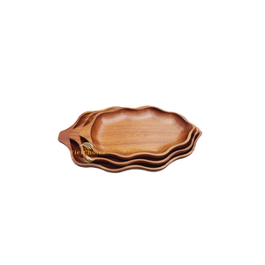 Plateau de service en bois écologique, fait main à partir de bois naturel, pour la nourriture et la décoration - Product Image 3