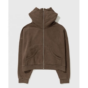 Fabricantes de prendas de vestir Sudadera con capucha con cremallera completa personalizada Streetstyle 100% Sudadera de algodón Hombres Sudaderas con capucha de gran tamaño Sudaderas con capucha personalizadas - Product Image 4