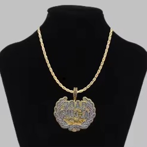 Road Runna Hip Hop Jewelry VVS Gold Plated Moissanite Diamonds <b>Badge</b> Baguette Pendant Pass Tester Moissanite Pendants Charms - Product Image 4