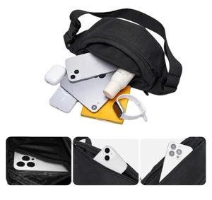 กระเป๋าสะพายไหล่ยูนิเซ็กส์แบบมีซิปปิดทำจากโพลีเอสเตอร์กันน้ำกันขโมยกระเป๋าคาดลำตัว - Product Image 4