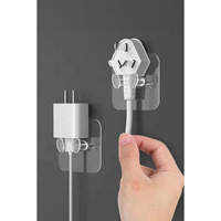 Colgadores Adhesivos de Pared, Portátiles, Impermeables, Multiusos, Gancho de Plástico Transparente, Organizador de Cables