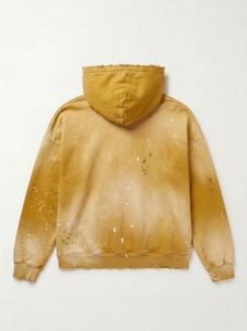 Sudadera con capucha para hombre, estilo streetwear, oversize, de forro polar, con lavado ácido y efecto desgastado, con salpicaduras de pintura, personalizable, lisa, al por mayor - Product Image 2