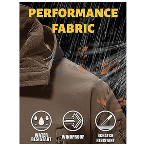 แจ็กเก็ตซอฟต์เชลล์ยุทธวิธีสำหรับผู้ชายมีโลโก้ที่กำหนดเองทนทานสวมใส่สบายและมีประสิทธิภาพสูง - Product Image 2