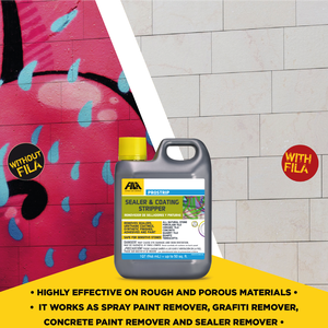 น้ำยาลอกกราฟฟิตี PROSTRIP สำหรับผนัง |   น้ำยาทำความสะอาดล้ำลึกชนิดเจล ขจัดคราบสี ป้องกันฝุ่นละออง ล้างทำความสะอาดอาคาร ใช้น้ำเป็นส่วนประกอบ เนื้อข้น แห้งเร็ว - Product Image 5